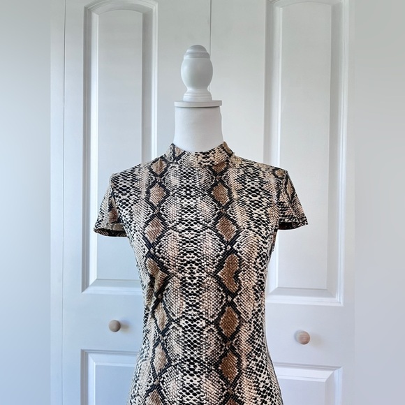 I AM GIA. Viper Aoki Snakeskin Print Dress size medium - Picture 2 of 12